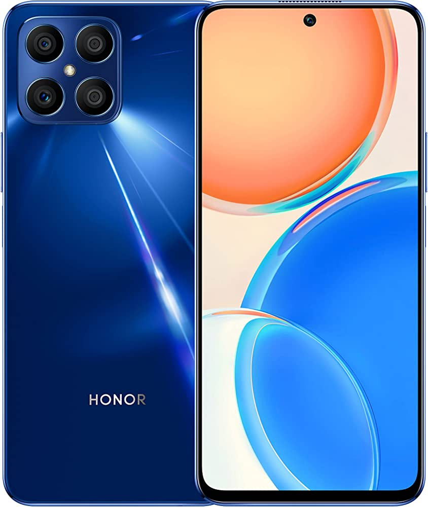 Honor X8 Le Honor X8 est un smartphone annoncé en mars 2022. Il est équipé d'un écran LCD 90 Hz de 6,7 pouces et d'un SoC Qualcomm Snapdragon 680. Il est disponible à son lancement sous Android 11 avec l'interface Magic UI et les services Google Play. 
